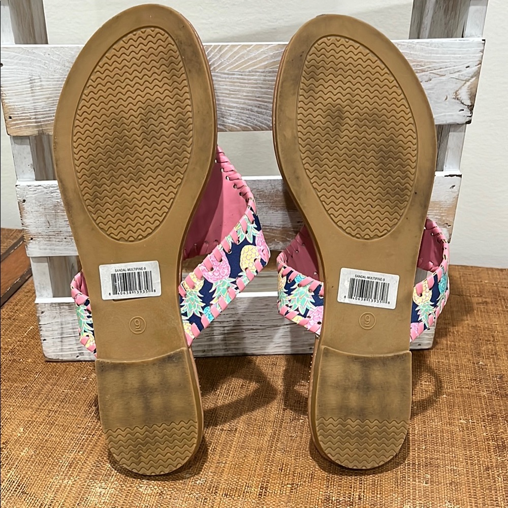 Simply Southern Stylish Pink Pineapple Sandals - Picture 3 of 3